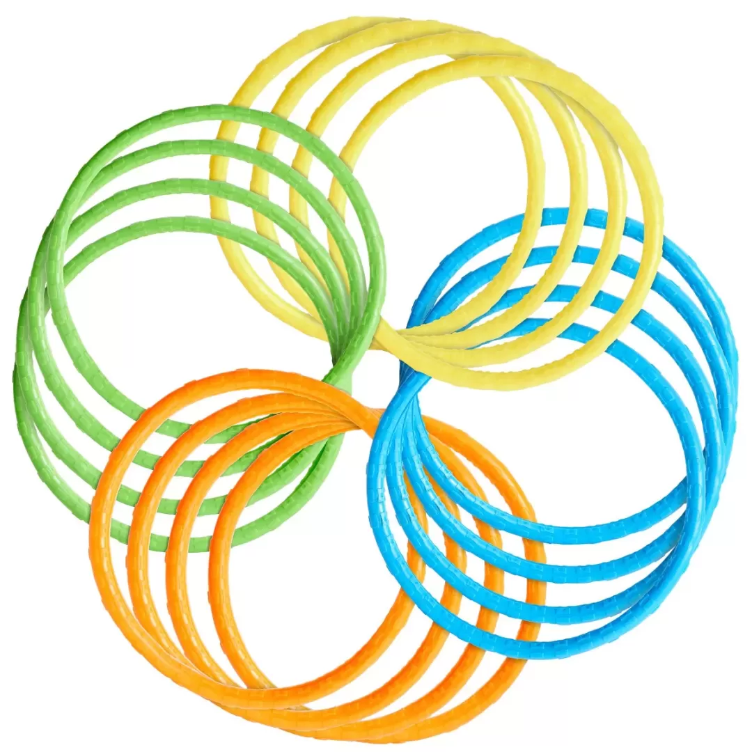 Blue Panda 12 Pack Pool Diving Rings for Kids' Birthday Party, Summer Outdoor Essentials, Multicolored, 6 in