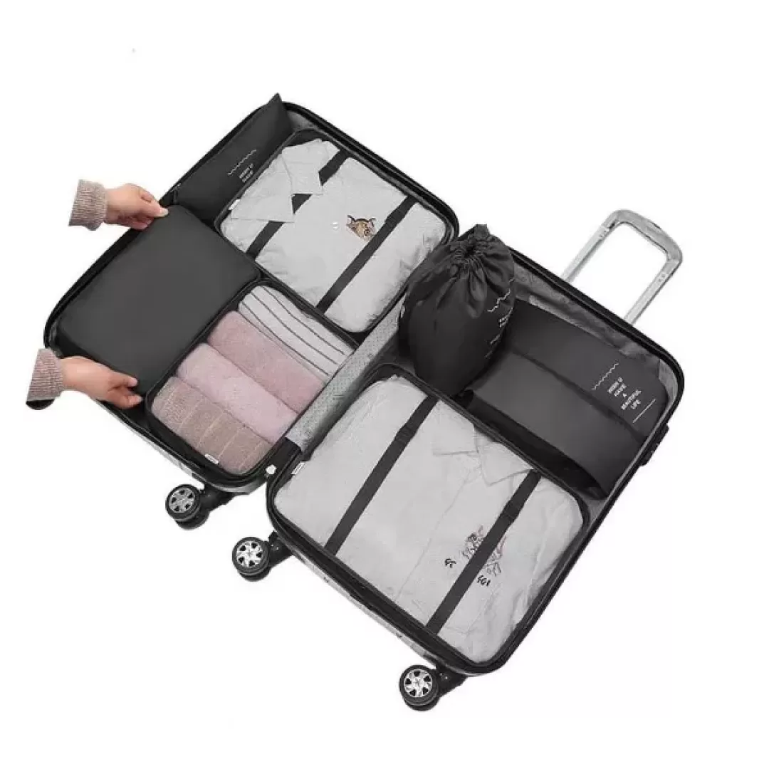 MPM 8 PC Packing Cube Luggage Organizers Set, Travel Packing Bags, Suitcase Bag Set, Travel Accessories Essentials, Pack