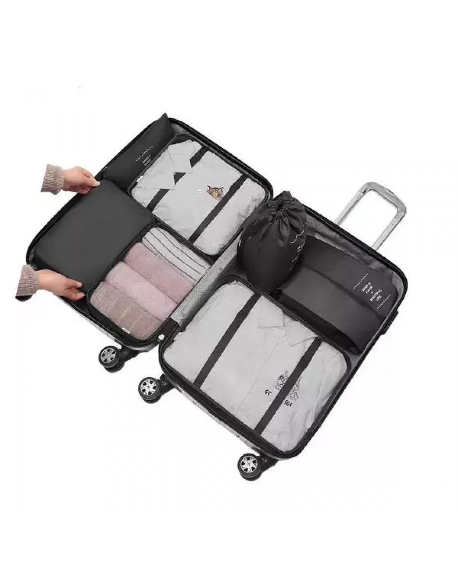 MPM 8 PC Packing Cube Luggage Organizers Set, Travel Packing Bags, Suitcase Bag Set, Travel Accessories Essentials, Pack