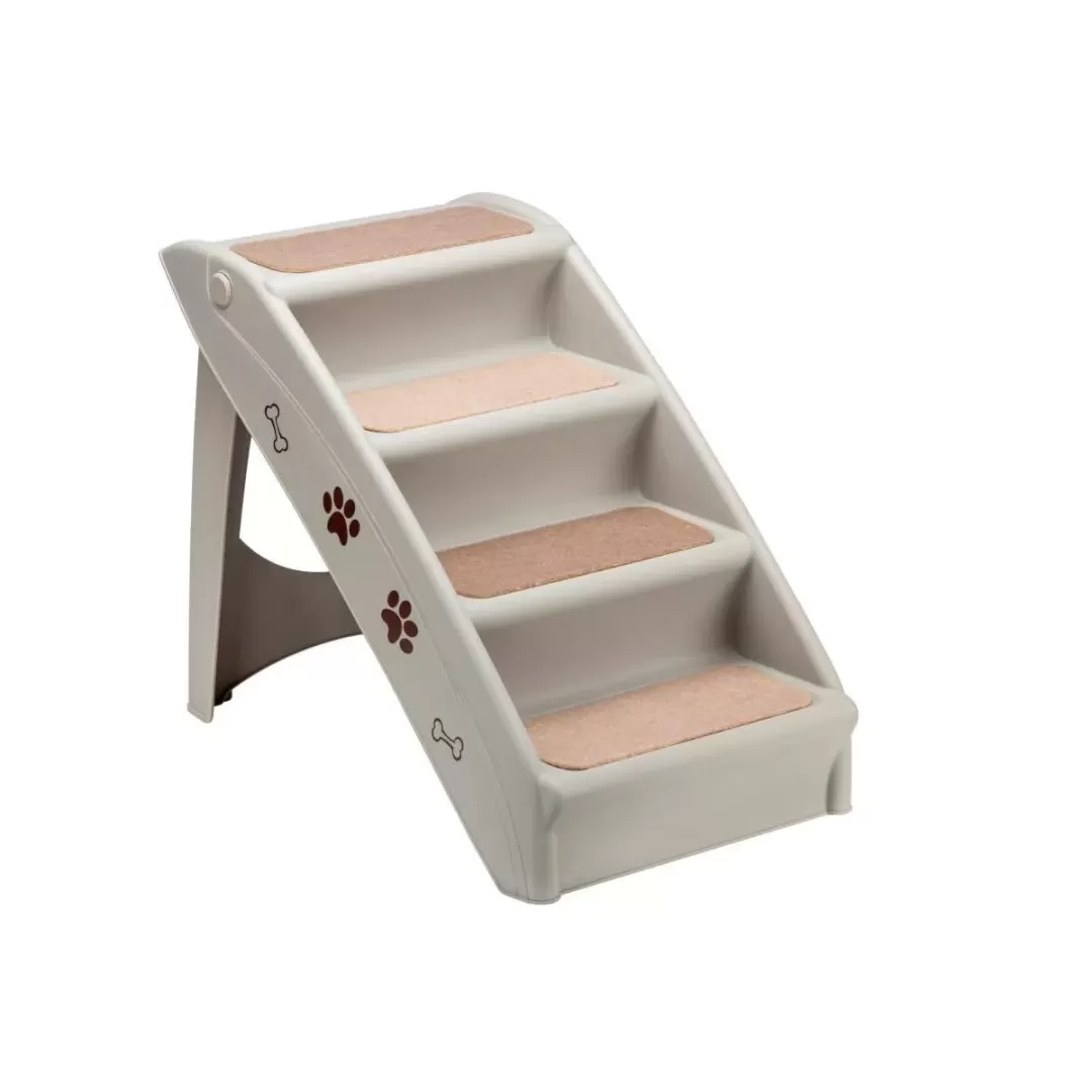 Folding Pet Dog Stairs Steps for high Bed Indoor Outdoor, with Siderails, Non-Slip Pads Foldable Plastic, Support up to 150 lbs
