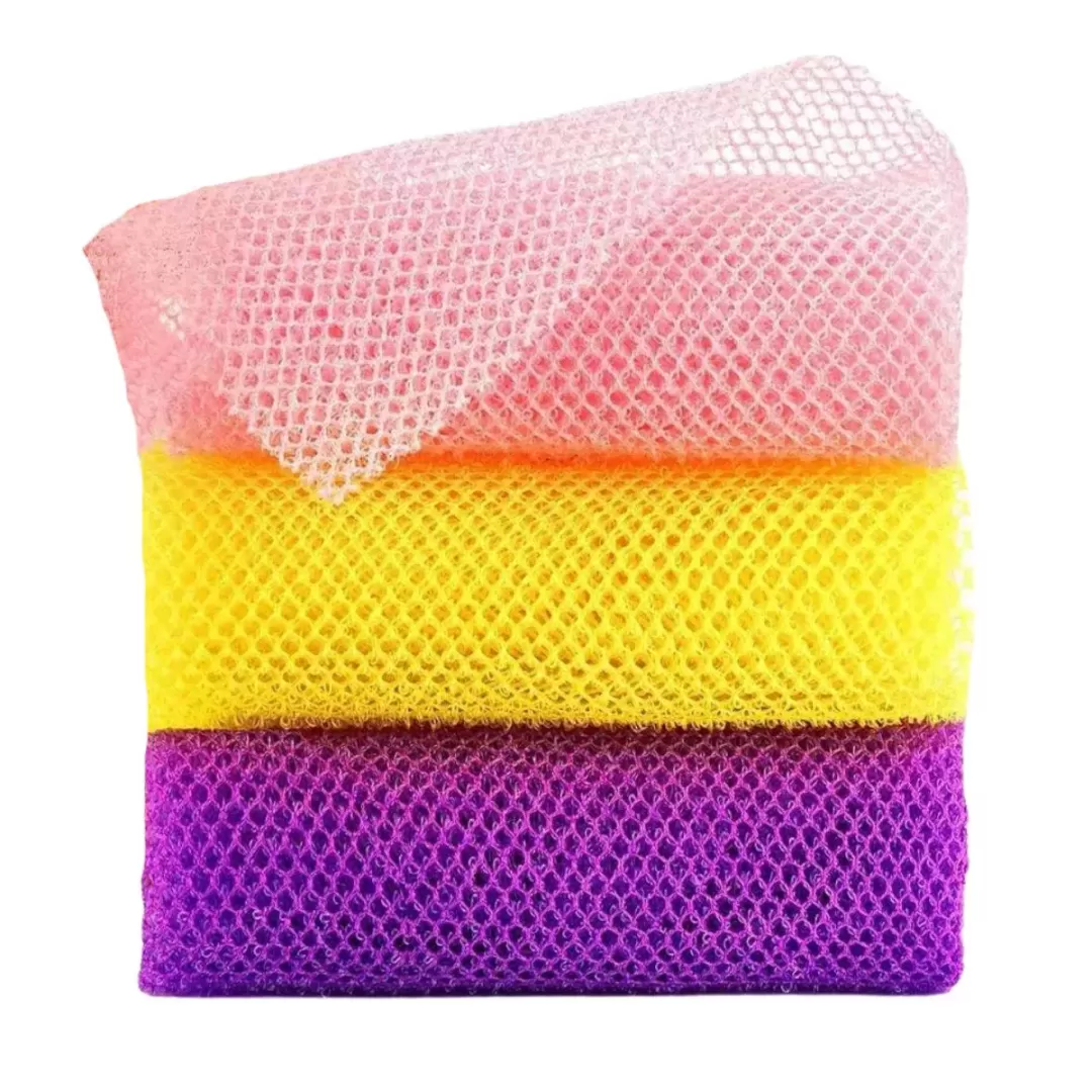 Maison Products 3 Pieces African Bath Sponge African Net Long Net Bath Sponge Exfoliating Shower Body Scrubber Back Scrubber Skin Smoother