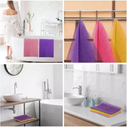 Maison Products 3 Pieces African Bath Sponge African Net Long Net Bath Sponge Exfoliating Shower Body Scrubber Back Scrubber Skin Smoother