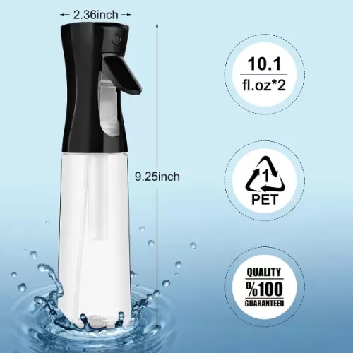 Maison Products Misting Continuous Spray Bottle Set - 12oz - Ideal for hair styling, gardening, cleaning, DIY projects