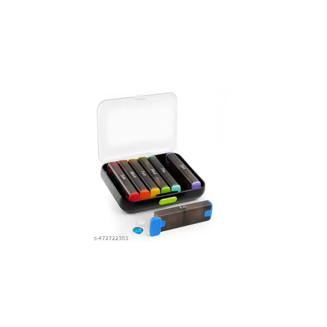 Maison Products Weekly Pill Organizer 2 Times a Day, Large Travel Pill Box 7 Day, Am Pm Twice Daily Pill Case with Rotatable Handle Week Pill Holder