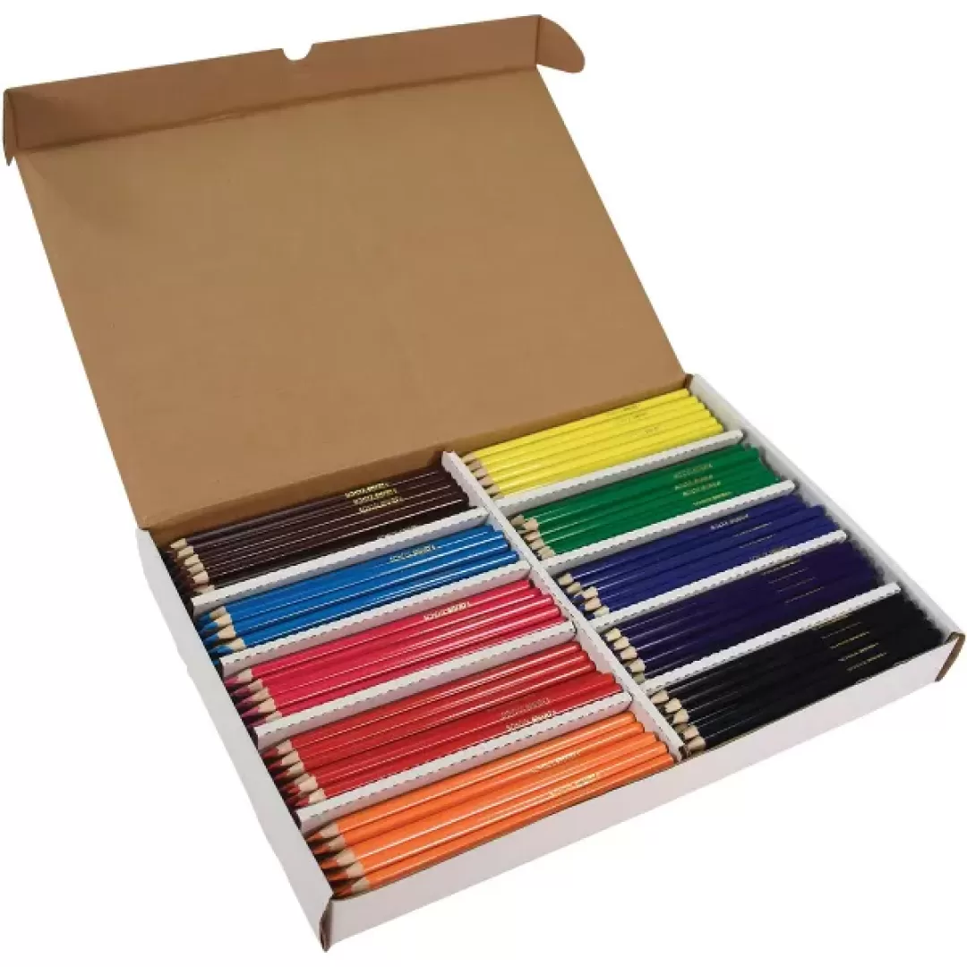 School Smart Colored Pencils Classroom Pack, 10- Assorted Colors, Set of 250