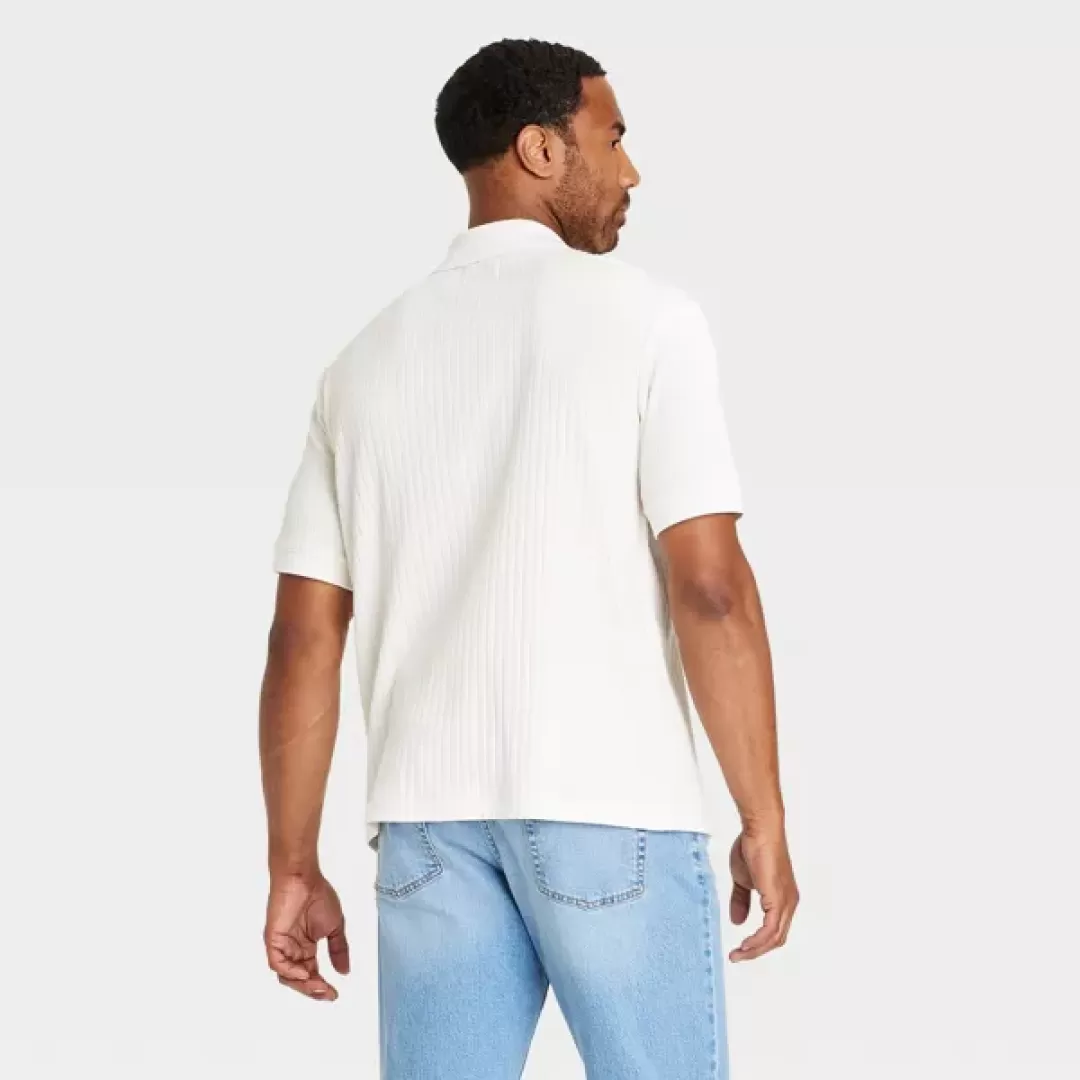 Men's Full Button Polo Shirt