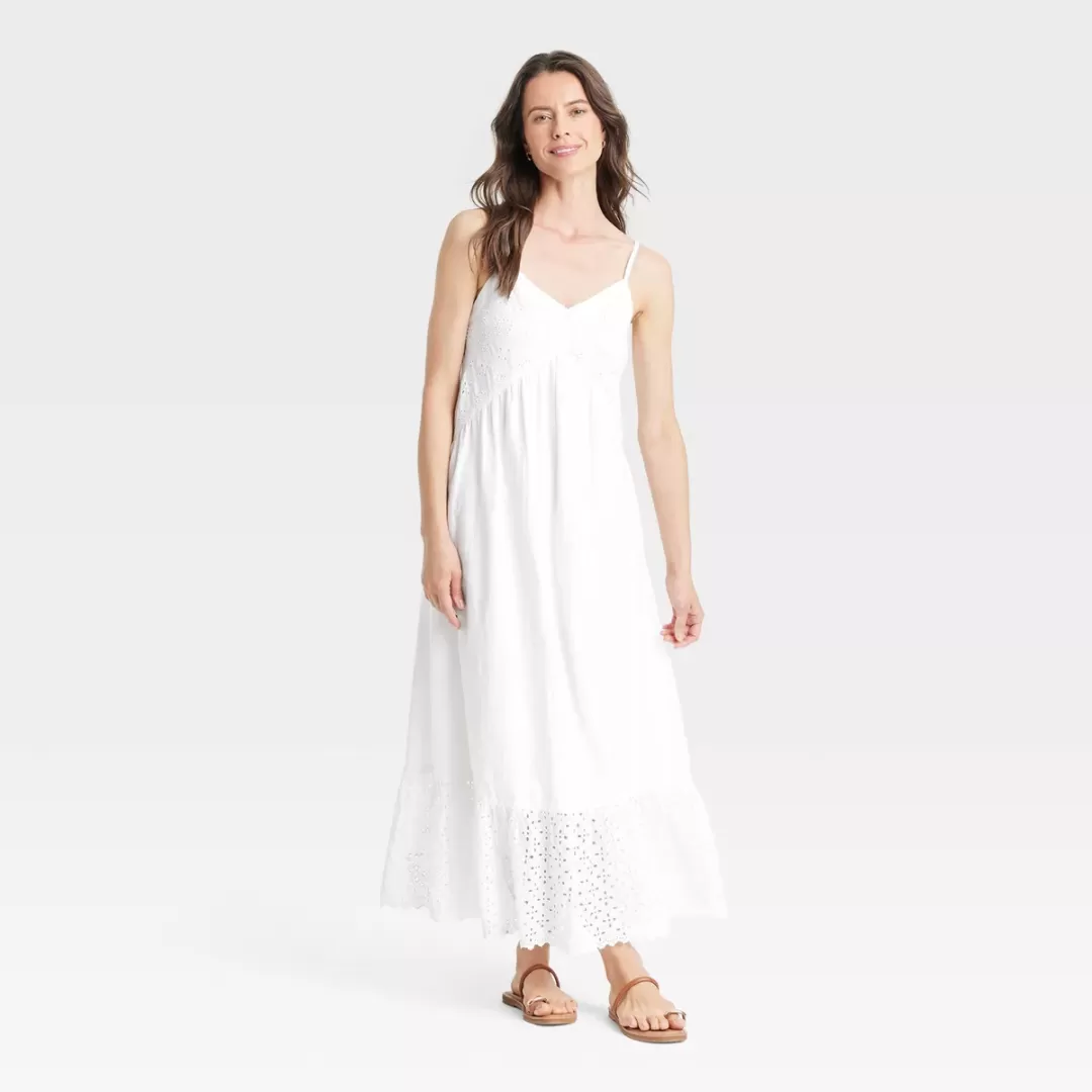 Women's Eyelet Maxi Sundress