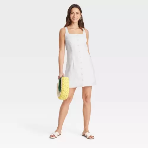 Women's Linen Mini Vest Dress
