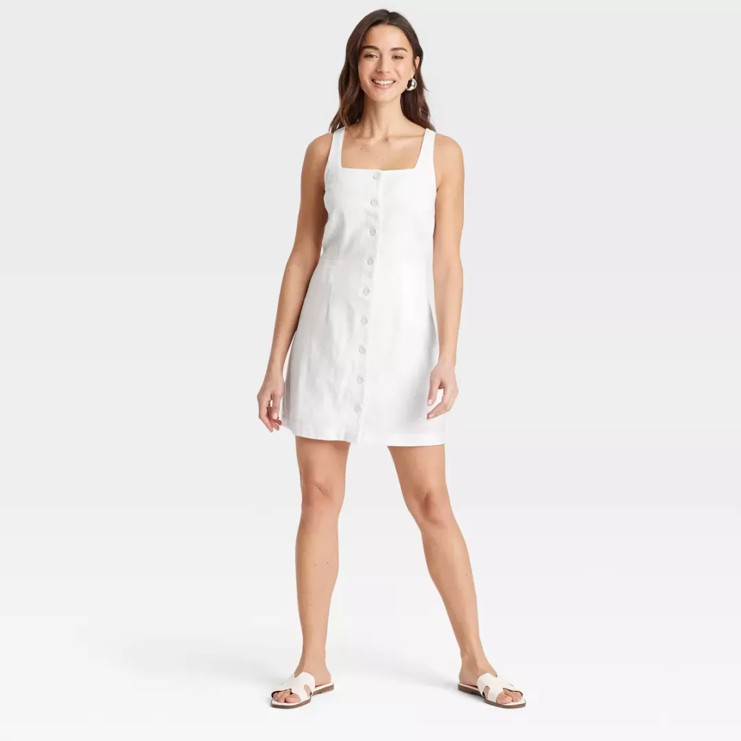 Women's Linen Mini Vest Dress