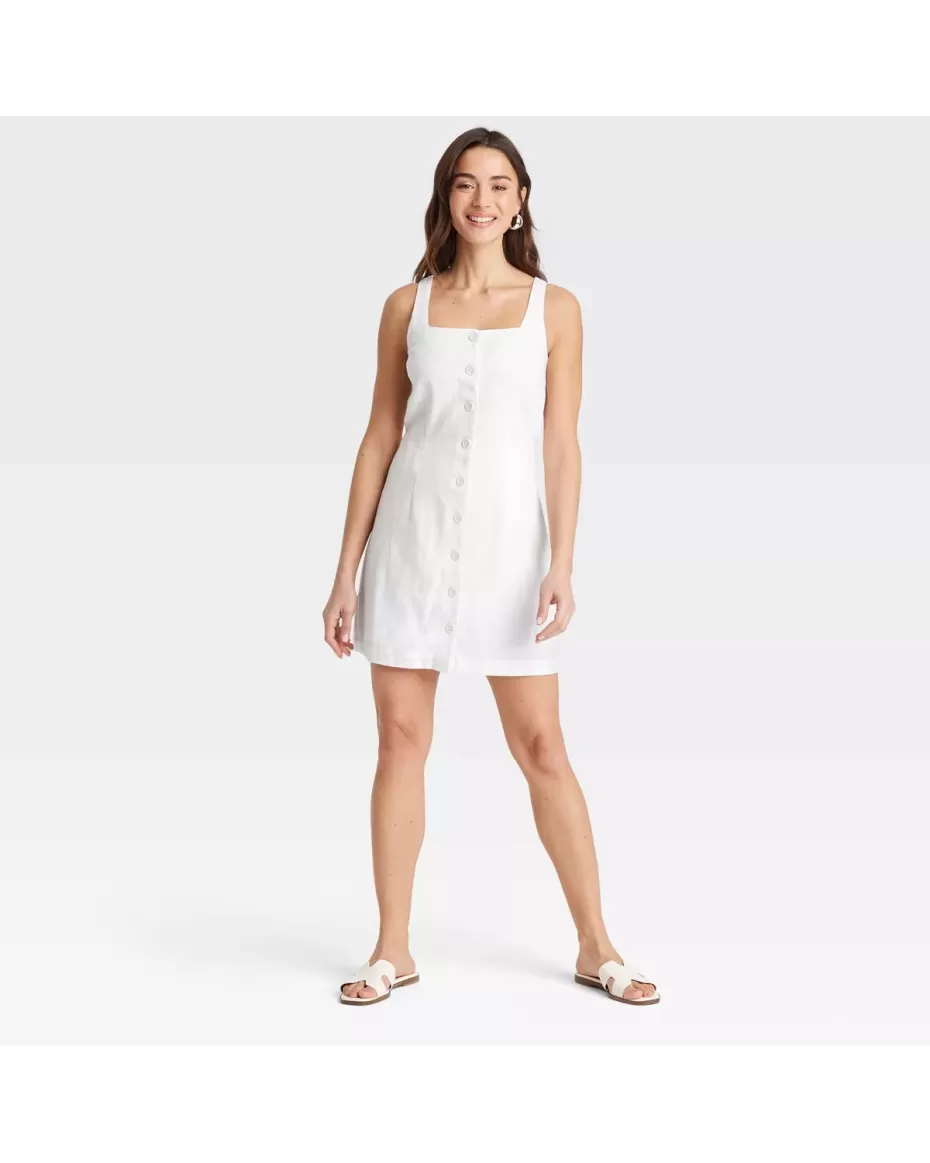 Women's Linen Mini Vest Dress