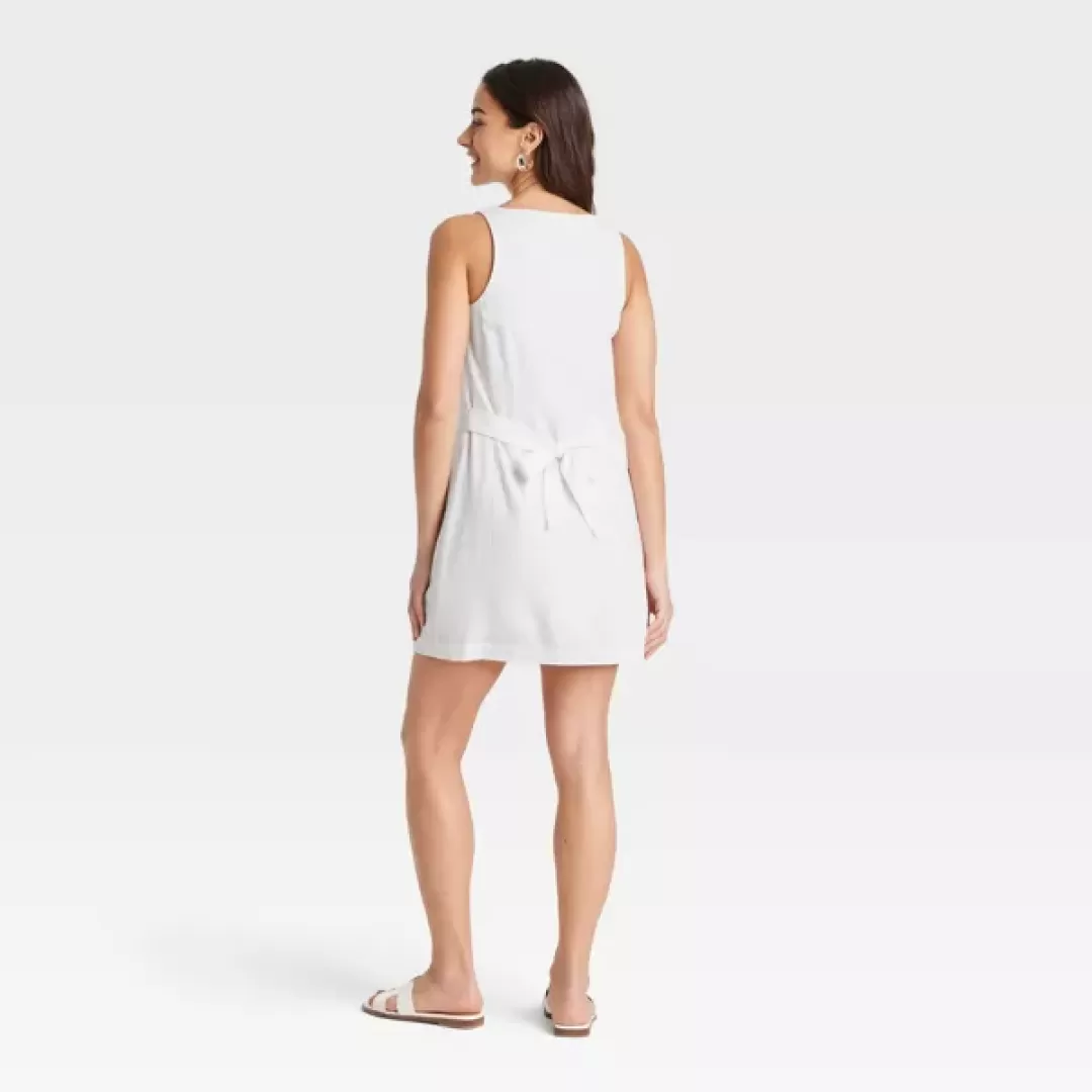 Women's Linen Mini Vest Dress