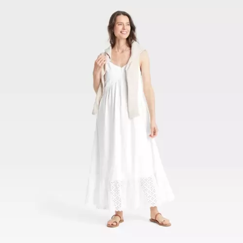 Women's Eyelet Maxi Sundress