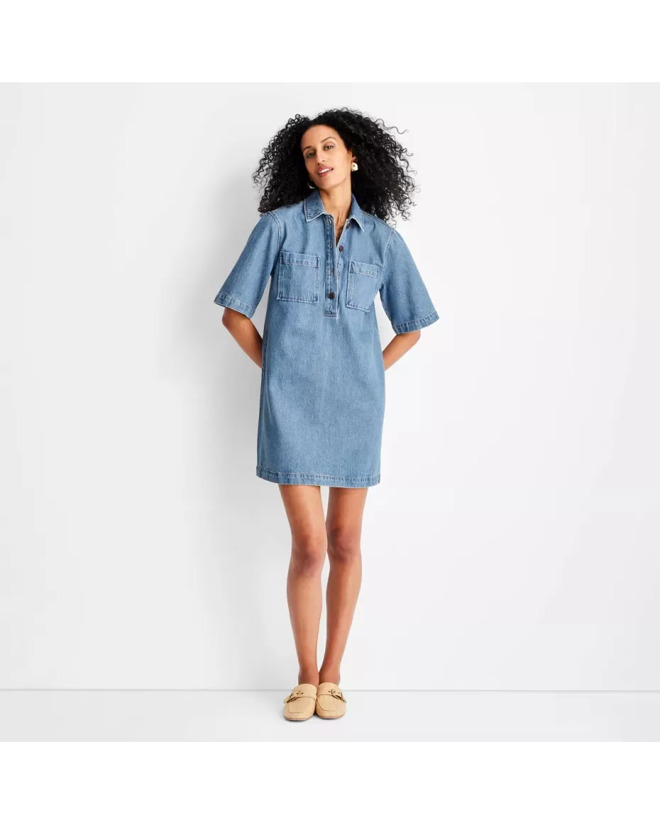 Women's Denim Mini Shirtdress