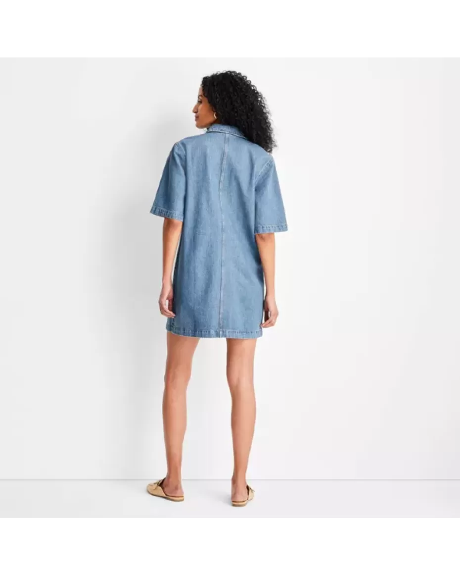 Women's Denim Mini Shirtdress