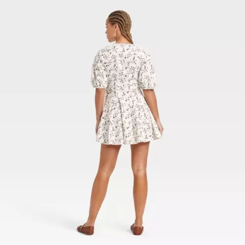 Women's Bell Elbow Sleeve Mini A-Line Dress
